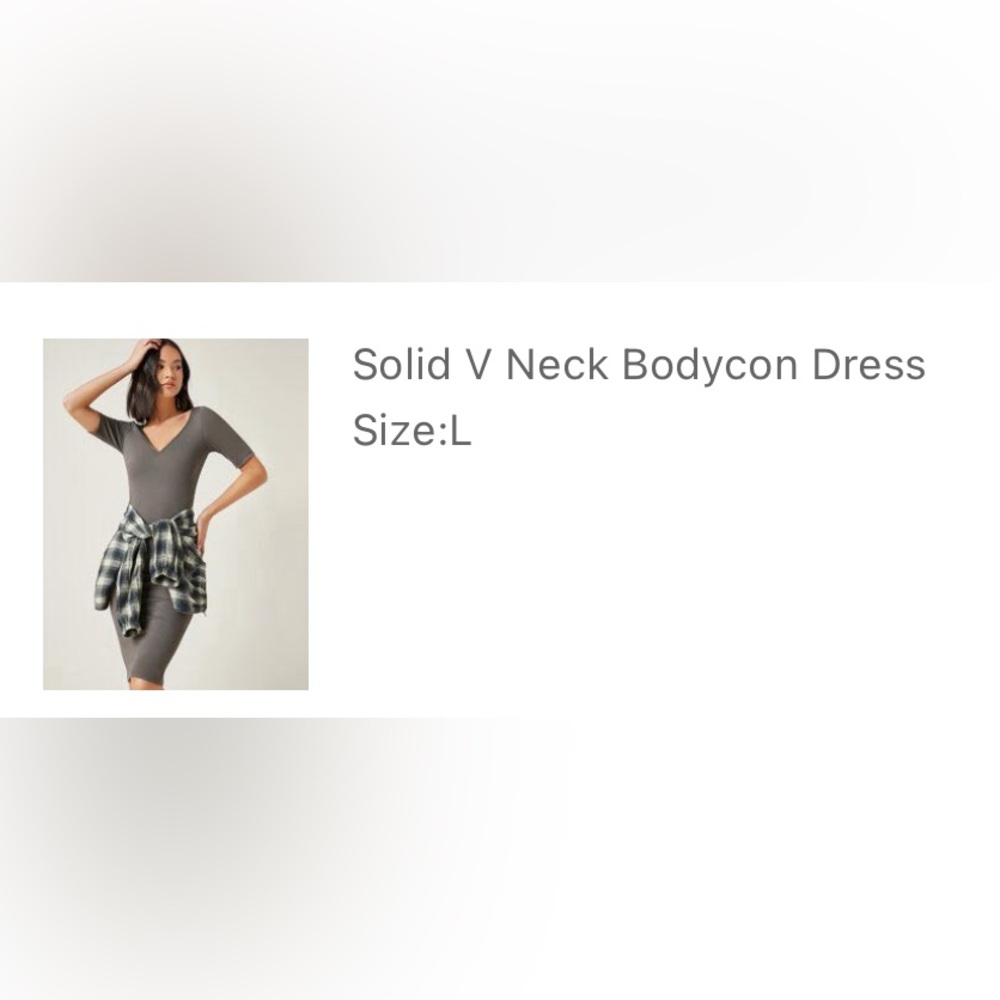 Solid v neck body on dress